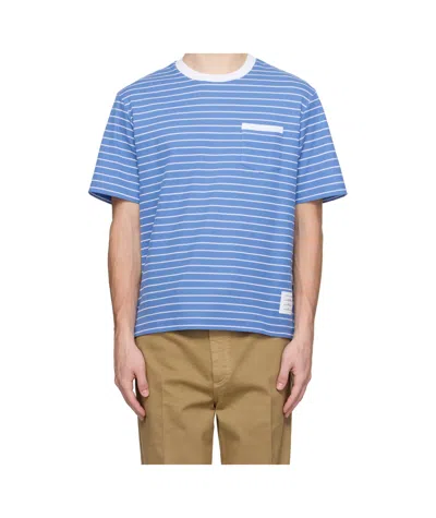 Thom Browne Blue Milano Short Sleeve Pocket T-shirt In Blue