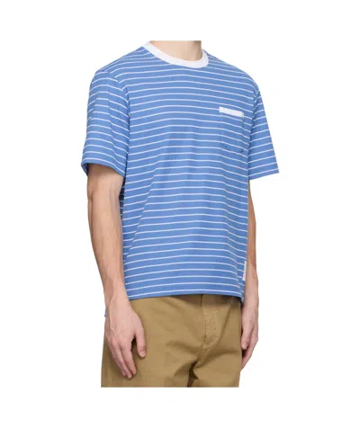 Thom Browne Blue Milano Short Sleeve Pocket T-shirt In Blue