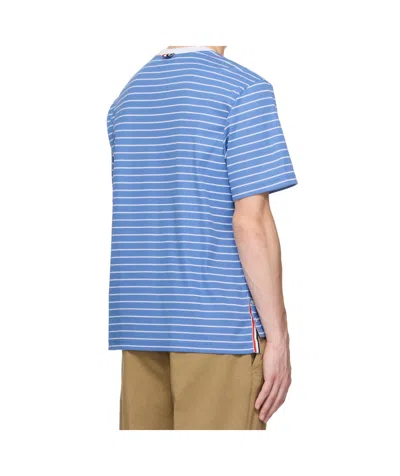 Thom Browne Blue Milano Short Sleeve Pocket T-shirt In Blue