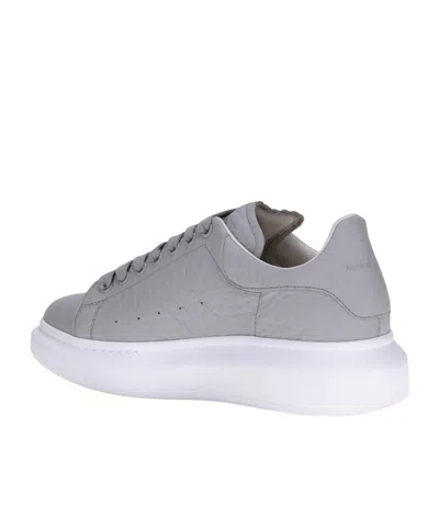 Alexander Mcqueen Leather Platform Sneakers Added Height In Gray