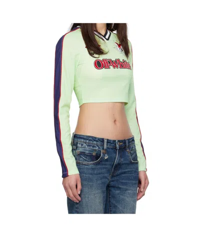 Off-white Green Long-sleeved Soccer T-shirt In Green