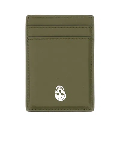 Alexander Mcqueen Compact Leather Wallets And Cardholders In Green