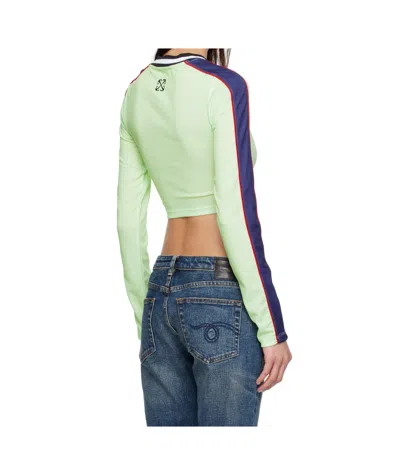 Off-white Green Long-sleeved Soccer T-shirt In Green