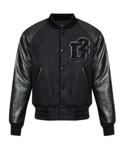 Dsquared2 Long Sleeve Casual Jacket In Black