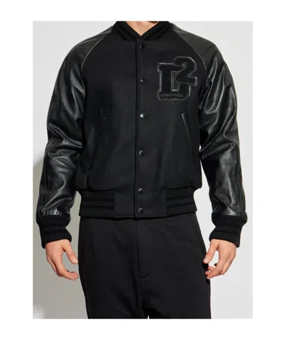 Dsquared2 Long Sleeve Casual Jacket In Black