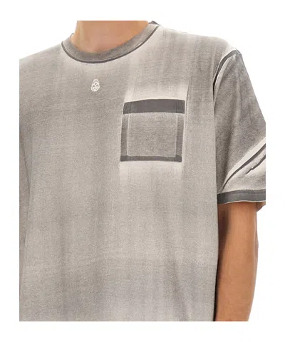 Alexander Mcqueen Cropped T-shirt In Gray