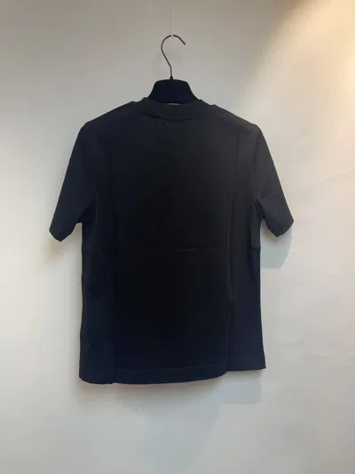 Burberry Black Cotton T-shirt In Blue