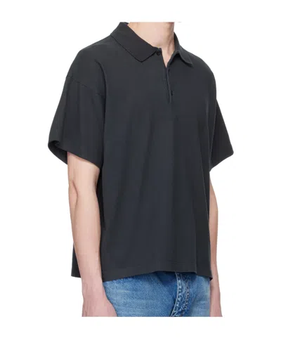 The Row Short-sleeve Buttoned Polo Shirt In Blue