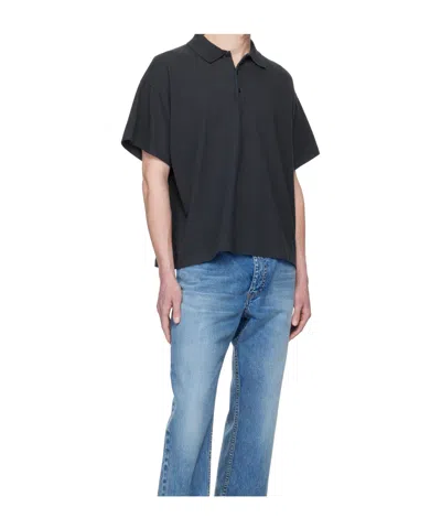 The Row Short-sleeve Buttoned Polo Shirt In Blue