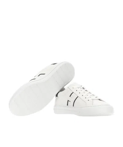 Hogan White Leather Sneakers With Logo Design And Rubber Sole In White