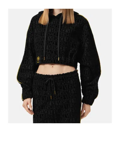 Versace Drawstring Cropped Hoodie