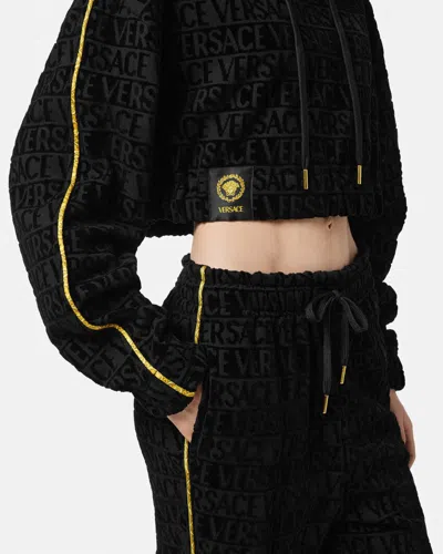 Versace Drawstring Cropped Hoodie