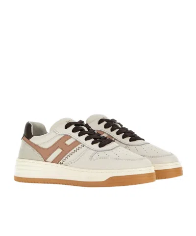 Hogan Multicolor Leather H630 Sneakers In Neutral