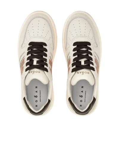 Hogan Multicolor Leather H630 Sneakers In Neutral