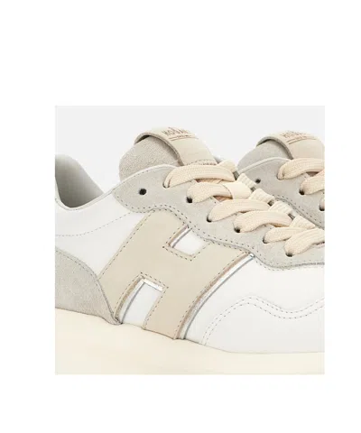 Hogan Leather Sneakers With Rubber Sole And Suede Accents In Pattern