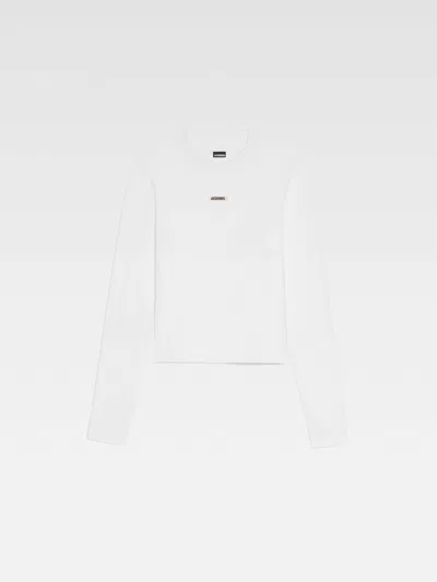 Jacquemus Long-sleeved T-shirt With Applique In White