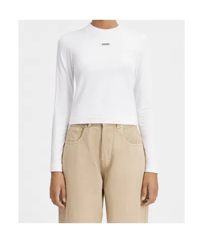 Jacquemus Long-sleeved T-shirt With Applique In White