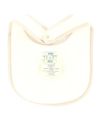 Fendi Hat, Long-sleeved Bodysuit And Bib Set In Brown