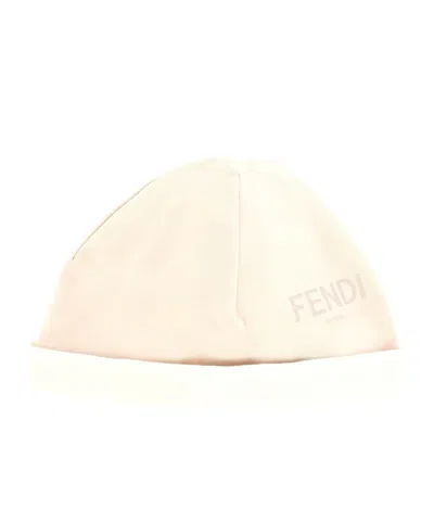 Fendi Hat, Long-sleeved Bodysuit And Bib Set In Brown