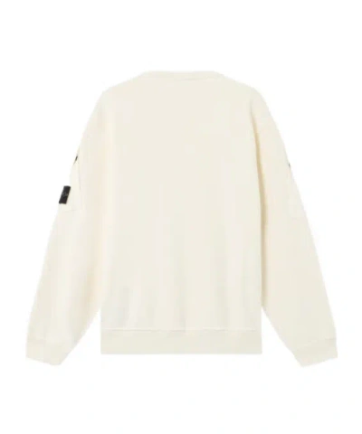 Stone Island Turtleneck Ribbed Wool Sweater In White