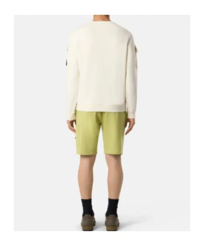 Stone Island Turtleneck Ribbed Wool Sweater In White