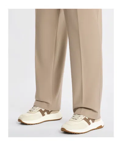 Hogan Lightweight Sneakers With Cushioned Collar And Suede Panels In Neutral