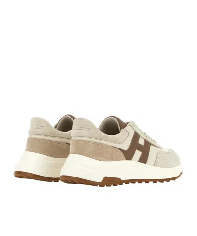 Hogan Lightweight Sneakers With Cushioned Collar And Suede Panels In Neutral