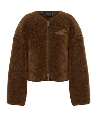 Dsquared2 Long Sleeve Casual Jacket In Brown