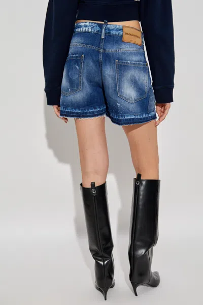 Dsquared2 Belt Loop Shorts In Blue