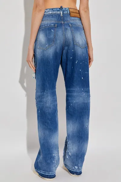 Dsquared2 Patchwork-embellished Jeans In Blue