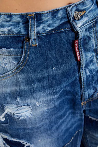 Dsquared2 Patchwork-embellished Jeans In Blue