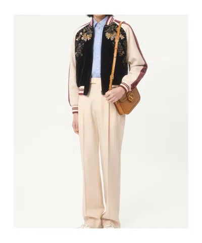 Valentino Sequin And Bead-embellished Velvet Bomber Jacket In Brown