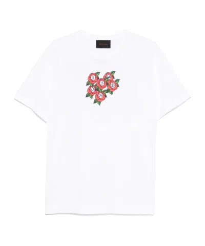 Simone Rocha Cluster Rose Logo Print T-shirt In White