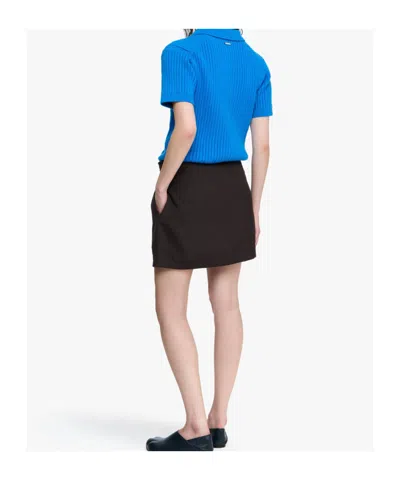 Jw Anderson Gathered Short Skirt In Brown