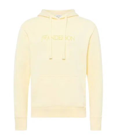 Jw Anderson Logo Embroidery Hoodie In Yellow