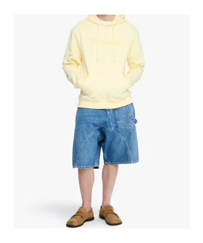 Jw Anderson Logo Embroidery Hoodie In Yellow
