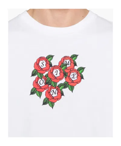 Simone Rocha Cluster Rose Logo Print T-shirt In White