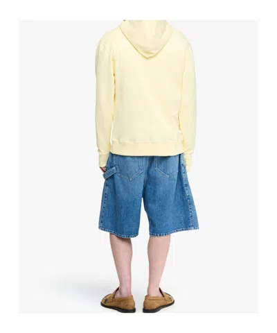Jw Anderson Logo Embroidery Hoodie In Yellow