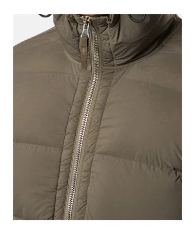 Stone Island Hooded Down Jacket With Seamless Feather Tunnels And Anti-drop In Green