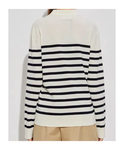 Dsquared2 Lapel Long Sleeve Polo Shirt In White