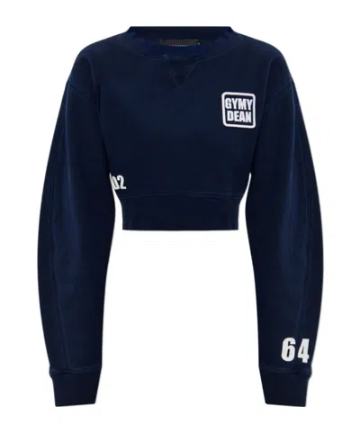 Dsquared2 Crew Neck Long Sleeve Sweatshirt In Blue