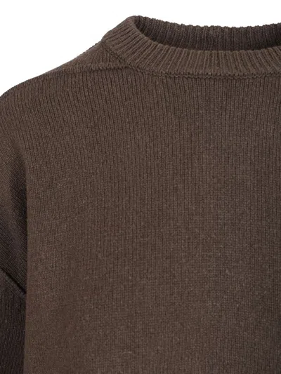 Rick Owens Roud Neck Knit Recycled Cachemire Knitwear Brown