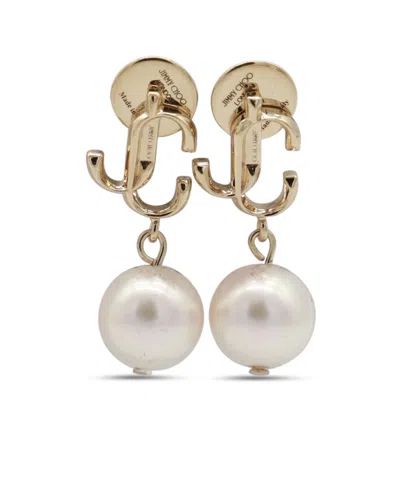 Jimmy Choo Pearl And Gold-tone Earrings