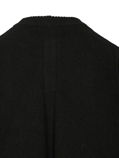 Rick Owens Roud Neck Knit Recycled Cachemire Knitwear Black In Black