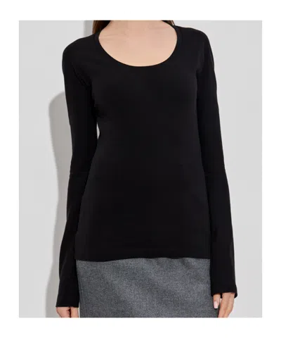 Dsquared2 Crew Neck Long Sleeve T-shirt In Black