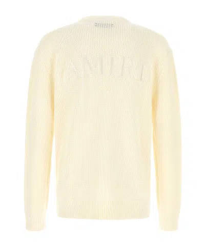 Amiri Crochet Sweater With Ribbed Cuffs And Hem In Yellow