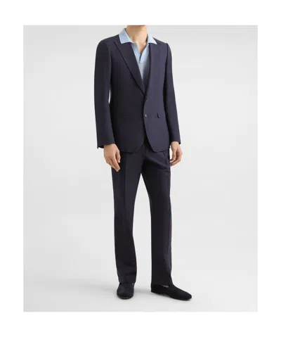 Dolce & Gabbana Single-breasted Silk-blend Gabardine Taormina Jacket In Blue