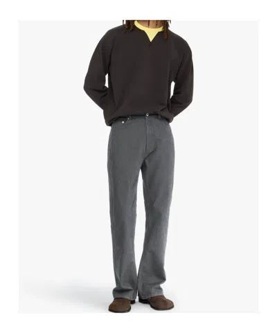 Jw Anderson Mens Light Grey Faded-wash Bootcut-leg Denim Jeans In Gray