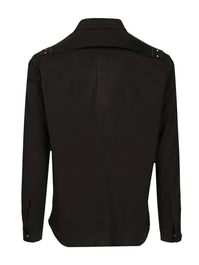 Rick Owens Man Shirt Black Size 44 Virgin Wool In Black