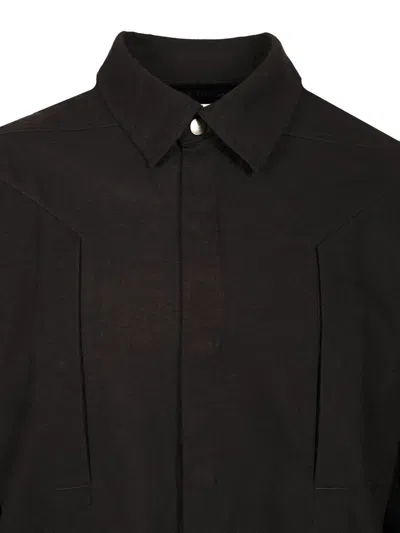 Rick Owens Man Shirt Black Size 44 Virgin Wool In Black
